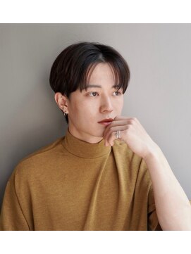 エス ヘアメイク スペース(es hair make space) センターパートボブ メンズ『武蔵小山』