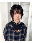 ショートウルフ顔周りレイヤーマッシュウルフシャギーカット