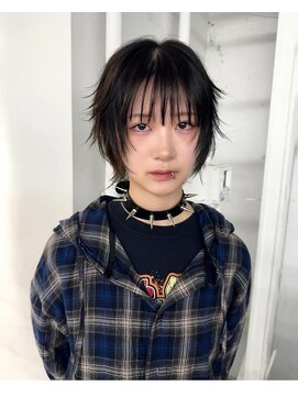レコ 渋谷(LECO) ショートウルフ顔周りレイヤーマッシュウルフシャギーカット