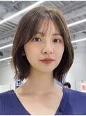 透明感カラー×ワンカールで可愛いレイヤーボブ