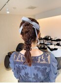 【ヘアセット】編み下ろしポニー