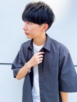 ファルベ(Farbe) スパイキーショートブルーブラックフェザーパーマサーフカール