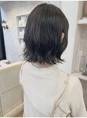 福山美容室caary 切りっぱなしミニボブパーマ外ハネ透明感20代