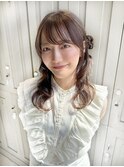 くるみちゃんヘアアレンジブリーチなしブラウンフォワード巻き