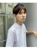 韓国風　シースルー　オリーブグレー　メンズマッシュ