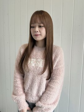 ベージュカラー/前髪カット/顔まわりカット