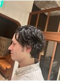 リバースセンターパートニュアンスパーマニュアンスウルフダウY