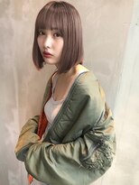 アンジェリカ 大和八木店(ANGELICA)&nbsp;【Angelica】グレージュジグザグバング３Dカラーミニマムボブ