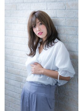 ヘアーアートシフォン 池袋西口店(Hair art chiffon) 厚めバングクラシカルワンレンフェザーロングセンターパート