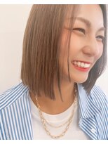 ヘアーサロン トランク(TRUNK)&nbsp;ピンクベージュ　切りっぱなしボブ