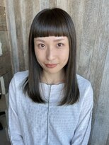 アルム(hair salon Alum) オン眉デザイン☆　透明感オリーブカラー　ツヤ感ロング