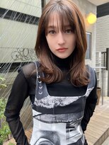 ミンクス渋谷スマートサロン(MINX shibuya smart salon)&nbsp;大人ガーリーなゆるくびれミディアム チョコレートカラー