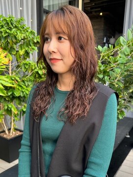 ヴヴ(Bub) long perm/暖色カラー　オレンジブラウン　レイヤー　パーマ