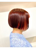 インナーカラー_ショートボブ_フェイスフレーミング