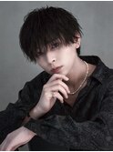 ブルーグレージュアッシュブラック短髪マッシュ_ba522252