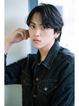 韓国マッシュ/黒髪マッシュ/ センターパート