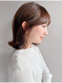 シースルーバングサイドバングフェミニンロング斜めバング