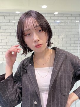 トルネード(TORNADO) フェイスレイヤー前髪ありハイトーンボブ外ハネ丸顔K20250213