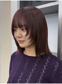顔まわりレイヤーミディアムヘア