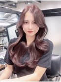 美髪ロング顔周りレイヤー韓国ヘア_F0517
