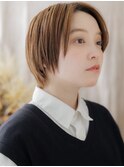 マロンベージュ前髪なしショートマッシュa戸田公園20代30代40代