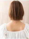 ミルクティーアッシュ切りっぱなしミニマルボブY戸頭20代30代