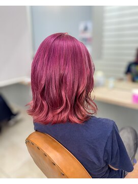 ラックスビー マーレ 沖縄うるま店(LUXBE mare) ワンブリーチ ピンクパープル