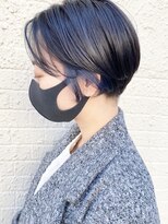 モリオ フロム ロンドン 成増店 【morio成増/玉井】ハンサムショート イヤリングカラー ブルー