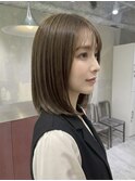 マッシュウルフボブパーマミルクティーベージュシルバーアッシュ