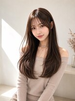 アディクト イースト 東陽町東口(addict EAST) 大人ロングレイヤー/透明感ベージュカラー/韓国カット