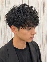 ルートヘア 辻堂店 ルーズシャドウパーマ黒髪マッシュ刈り上げ20代30代メンズ☆