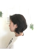 大人のかき上げ前髪ラフパーマ