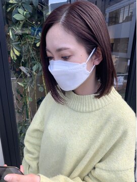 ヘアー アイス ルーチェ(HAIR ICI LUCE) 担当西田　切りっぱなしボブ　バイオレットカラー　艶髪