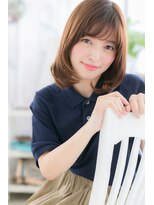 ミック ヘアアンドメイク アップ 駒込店(miq Hair&Make up)&nbsp;暖色系カラー透けバング♪ワンカールエアストレートb1
