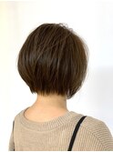 大人可愛い前下がりショートボブ/ひし形丸み/アッシュブラウン