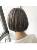 【Le'a】切りっぱなしボブ×ミルクティーベージュ