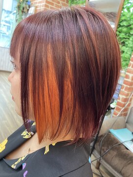 シード(Syead) ショートボブ×インナカラーコットンオレンジ