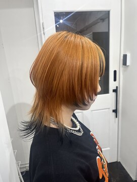 ゲーム 渋谷店(GAME) 派手髪デザインカラーオレンジブラック