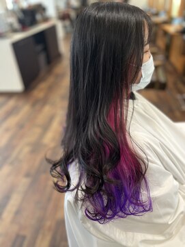 ラズ(Laz hair) インナーグラデーション　ピンク×ヴァイオレット