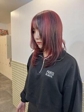 ルヴェルヘアー(Revel hair) デザインカラーウルフカット
