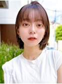 Say.ミルクティーアッシュショートミニボブシースルーバング