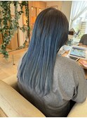 ブルーシルバーアッシュラベージュ透明感グラデーションカラー