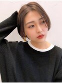 say.黒髪ボブルフネビージュ小顔ワンレンミルクティーベージュ