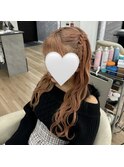 編み込みハーフツイン
