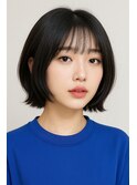 フェイスレイヤー切りっぱなしボブ