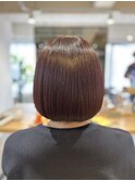 赤味ブラウン×ボブスタイル