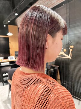 オーガニック アトリエ 大宮(organic+atelier) 20代30代40代ワンカール小顔補正立体カットピンクアッシュ