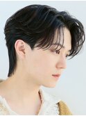 韓国ヘアコンマバング韓国マッシュセンターパートフェザーパーマ