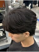 名古屋毛流れセンターパートニュアンスパーマフェザーパーマ30代