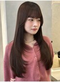 髪質改善美髪レイヤーカットロングヘア顔まわりレイヤーブラウン